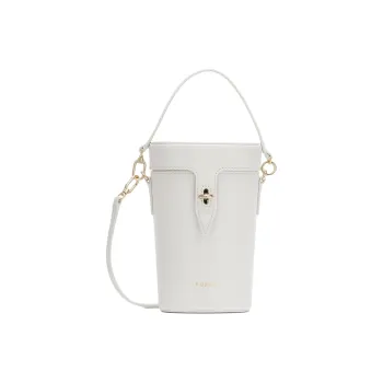 Furla Net Collection Grain Calfskin Bucket Bag, Portable Crossbody Bag, Shoulder Bag Mini Women's Cotton Candy White