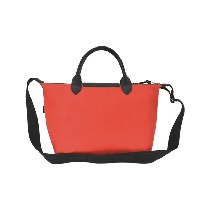LONGCHAMP Le Pliage Energy Cow Leather Trim Shoulder Bag, Crossbody Bag, Handbag Medium Size Women's Red-1