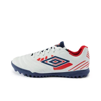 Umbro TF Rubber Broken Studs Artificial Ground Wear-Resistant Soccer Shoes Men's White Blue Red