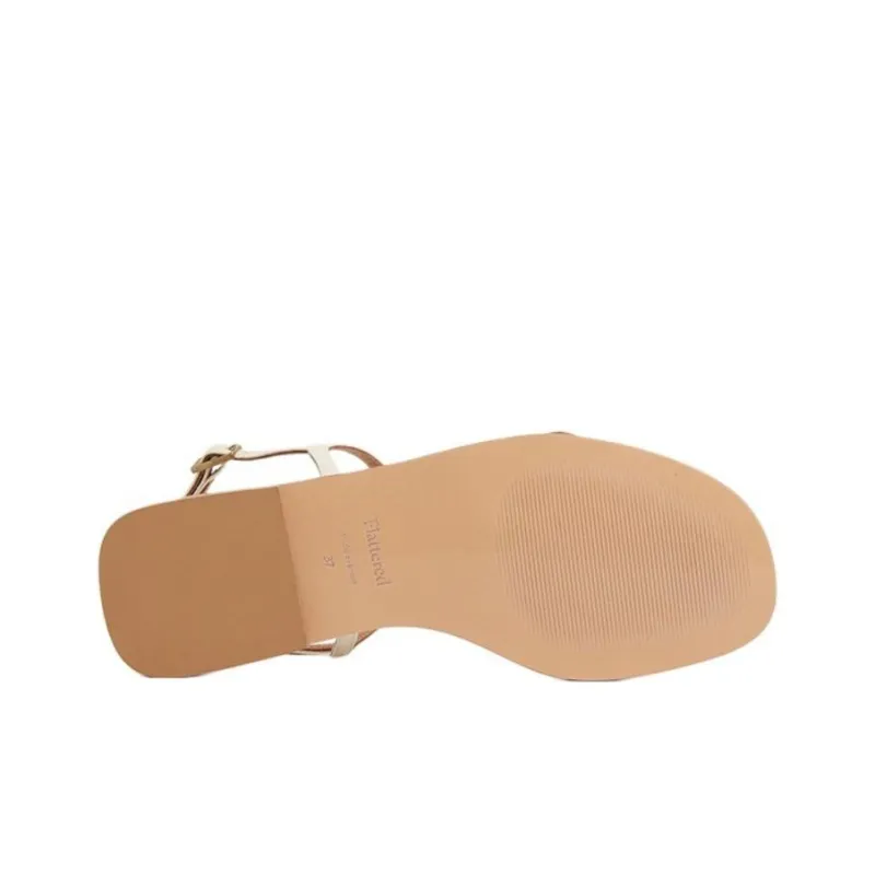 FLATTERED Strap Sandals 1cm Women's White-5