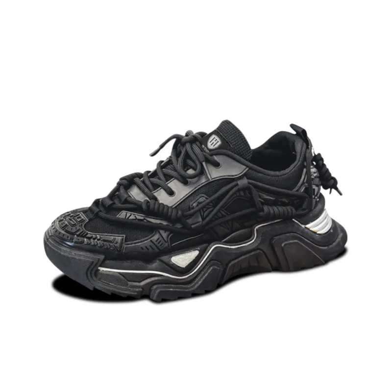 HACKBUTEER Cyber Collection Black Warrior Low Top Chunky Sneakers Unisex Box Limited Edition-2