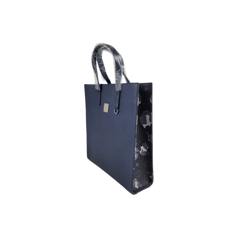 MCM Leather Tote Bag, Shopping Bag, Handbag, Shoulder Bag, Crossbody Bag Medium Size Women's Dark Blue-2