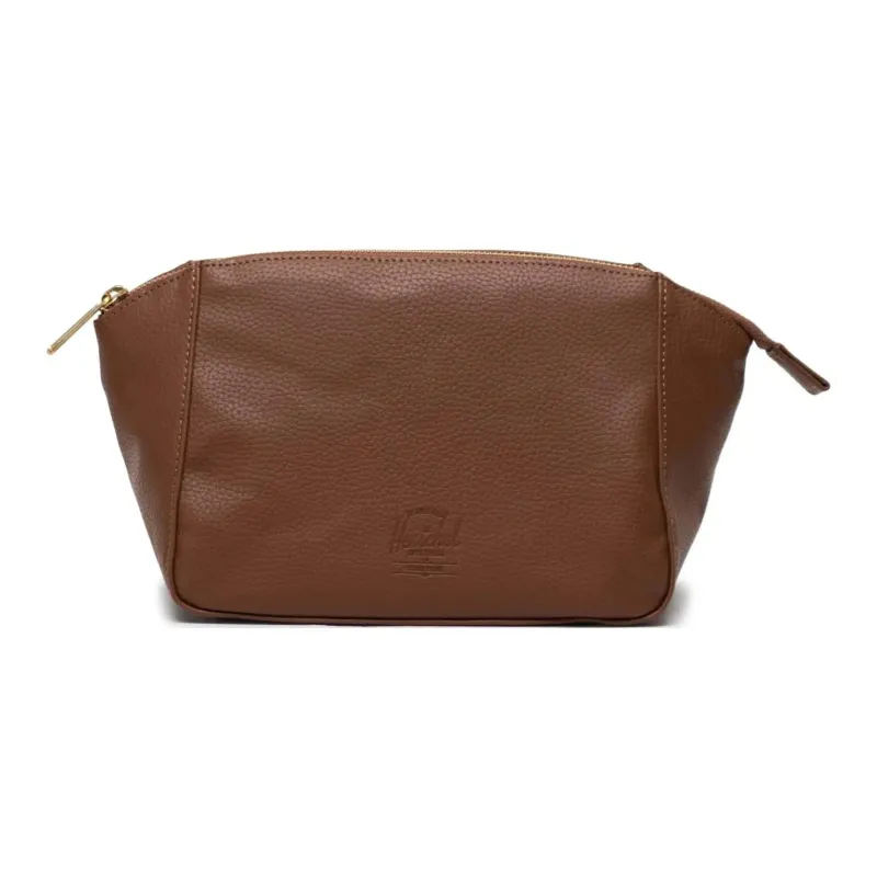 Herschel Pure Vegan Leather Makeup Bag Unisex Saddle Brown-0
