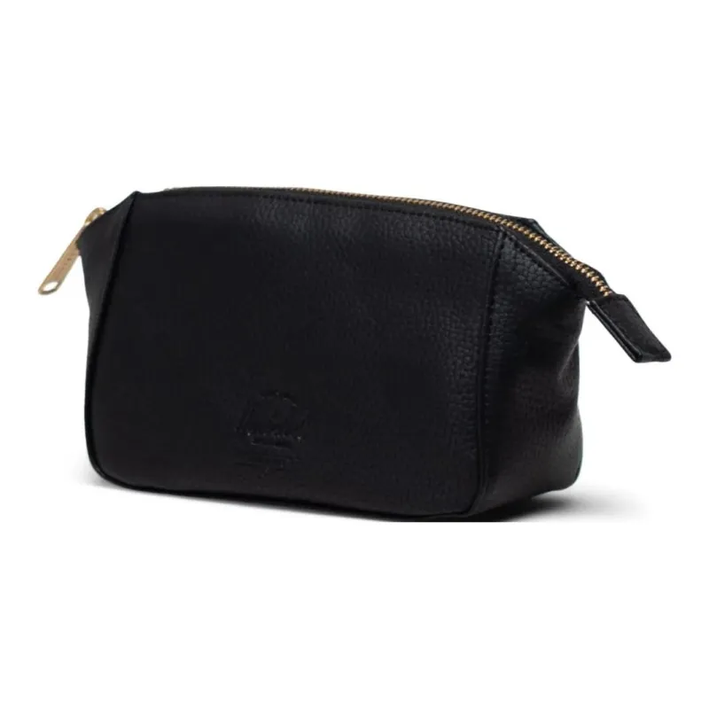 Herschel Pure Vegan Leather Makeup Bag Small Size Unisex Black-1