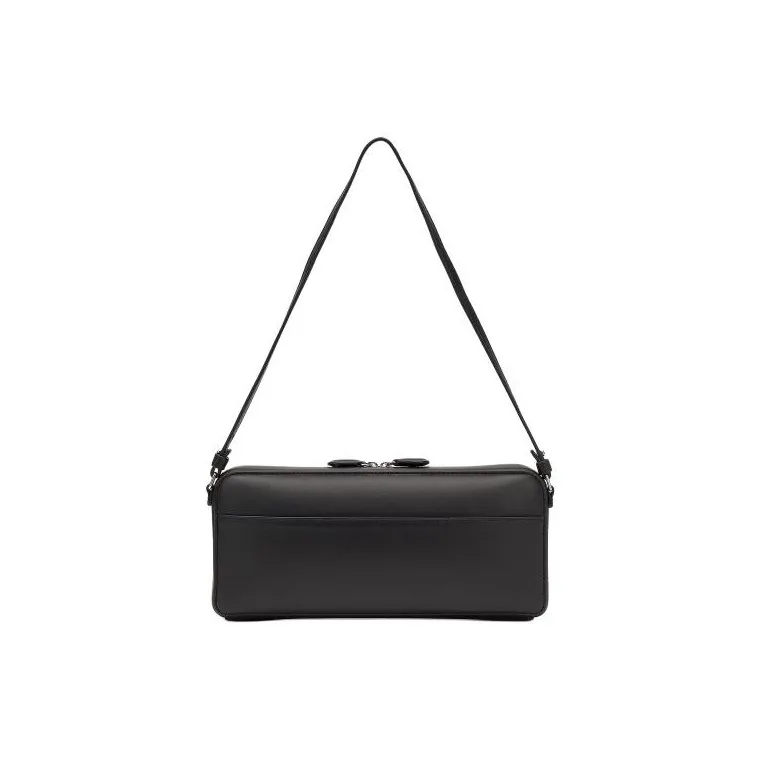 COURREGES Cow Leather Shoulder Bag Women's Black-2