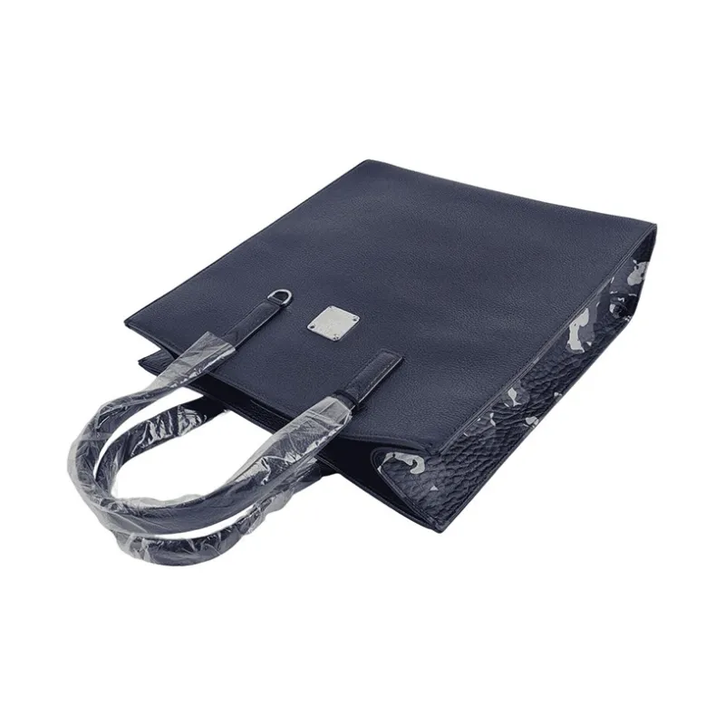 MCM Leather Tote Bag, Shopping Bag, Handbag, Shoulder Bag, Crossbody Bag Medium Size Women's Dark Blue-5