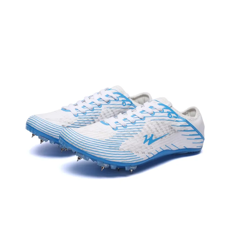 Binary Cushioned Anti-Slip Wear-Resistant Breathable Lightweight Running Shoes Unisex White Blue-2