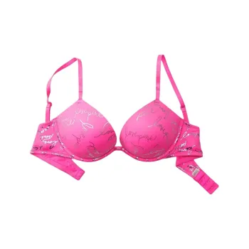 VICTORIA'S SECRET Bra Women's Bright Pink Letter Print