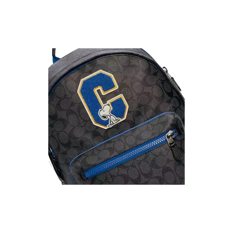 COACH SNOOPY West Canvas With Cow Leather Backpack Mini Men's Charcoal Black Monogram-3