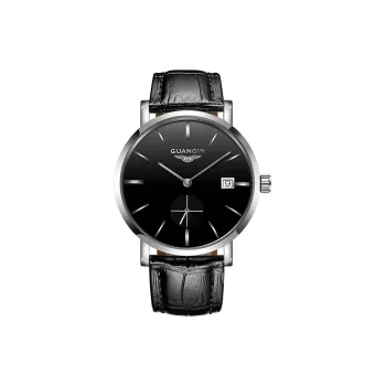 GUANQIN GUANQIN GJ16028.TDP Mechanical Movement Genuine Leather Strap Watch Men's Watches Black Dial