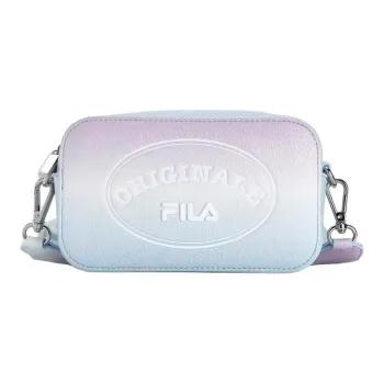 FILA Polyurethane PU Synthetic Leather Box Bag Shoulder Bag Crossbody Bag Women's Sky Blue