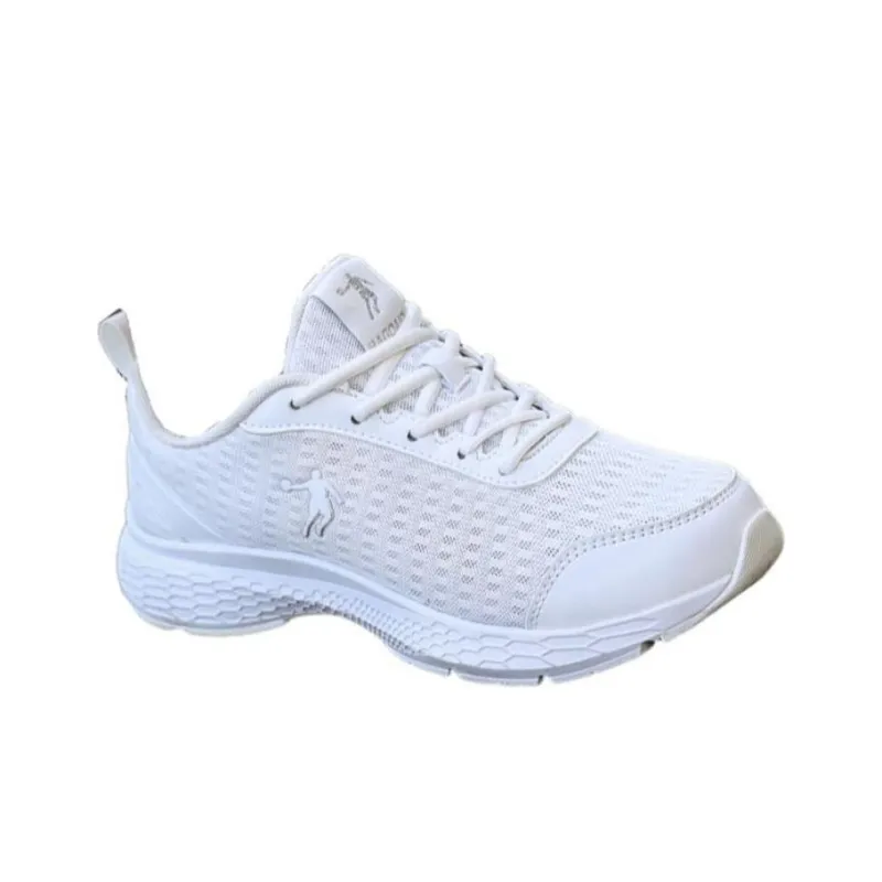 QIAODAN Breathable Low Top Running Shoes Women's White Silver-1