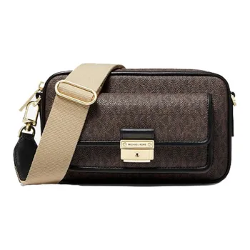 MICHAEL KORS MK Bradshaw Canvas Commuter Bag Camera Bag Crossbody Bag Medium Size Women's Acorn Brown