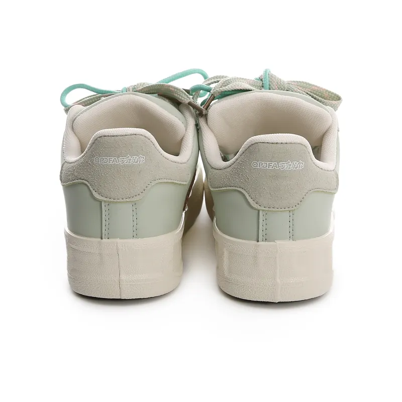 Lovely You Anti Slip And Wear Resistant Lightweight Low Top Skateboard Shoes Women's Green-3