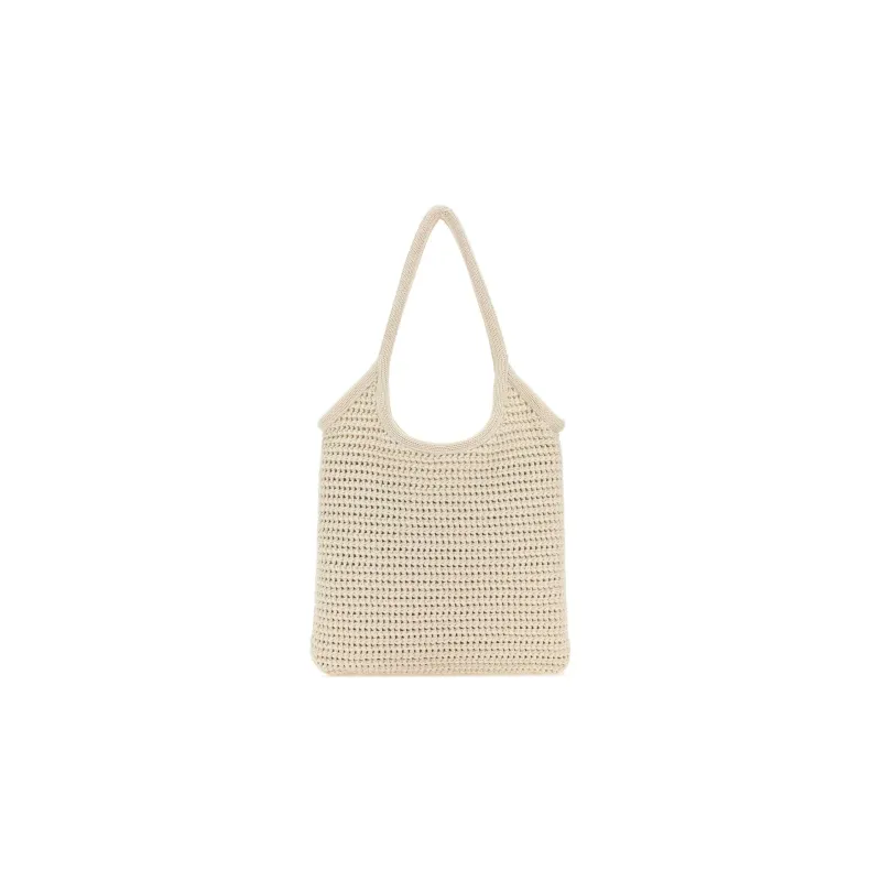 MIU MIU 100% Cotton One Shoulder Handbag Women's Ecru-2