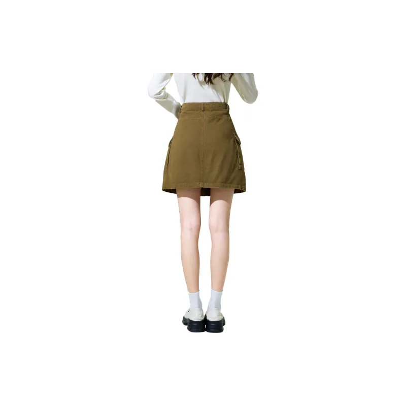 SMEN SS24 Denim Short Skirts Women's Coffee-1