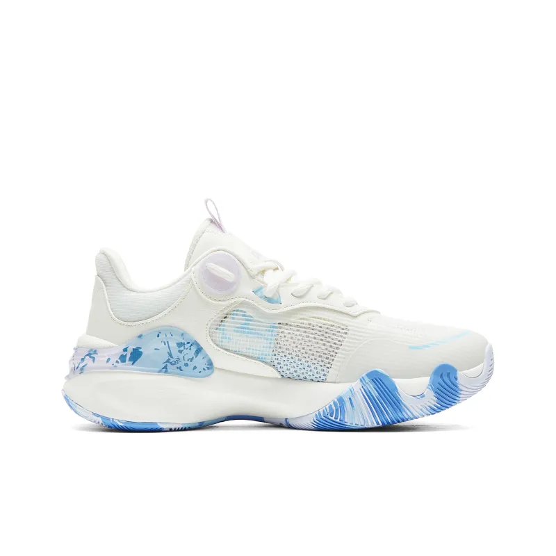 PEAK Lanying Basketball Shoes Women's Low Top Ecru/Moon Blue-1