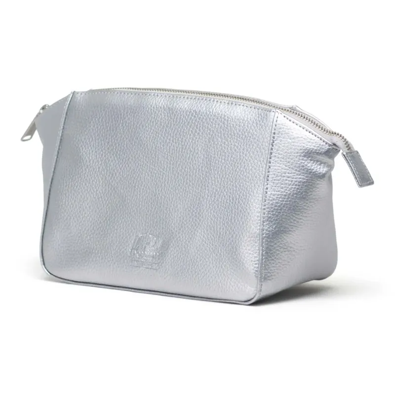 Herschel Pure Vegan Leather Makeup Bag Unisex Silver Metallic-1