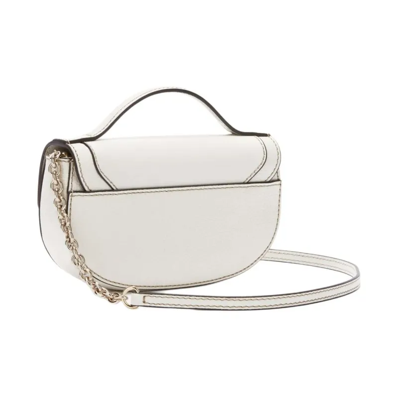 Furla Club 2 Grain Calfskin Handbag, Shoulder Bag, Crossbody Bag Mini Women's Marshmallow White-1