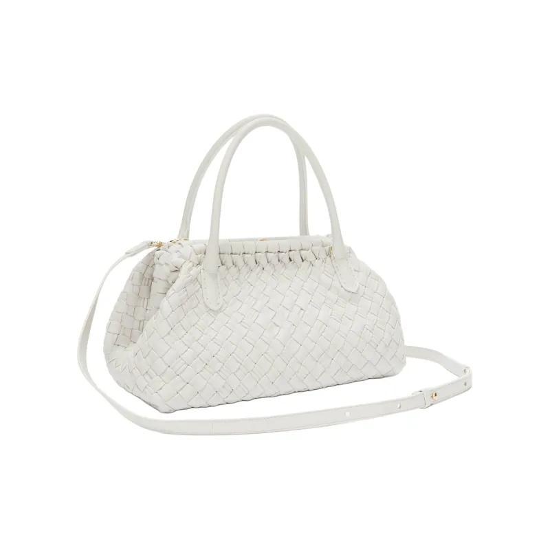 Furla Nappa Leather Boston Bag Shoulder Bag Crossbody Bag Handbag Large Size Women's Cotton Candy White-1