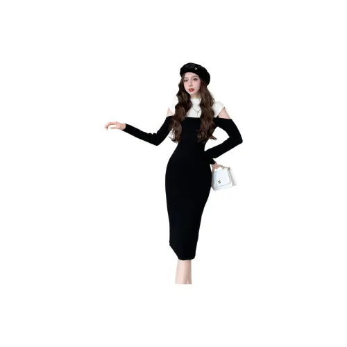 Mochahome Long-Sleeved Dresses Women's Black