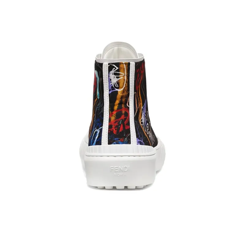 FENDI Fendi Force High Top Stylish Skateboarding Shoes Men's White-4