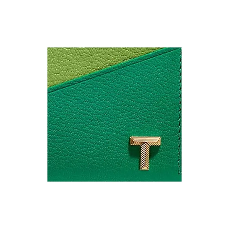 TIFFANY & CO. Tiffany T Goatskin Card Holder Women's Emerald Green-4