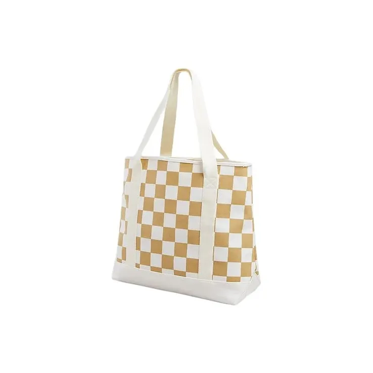 Vans Cotton Tote Bag Shopping Bag Handbag Regular Unisex Brown-1