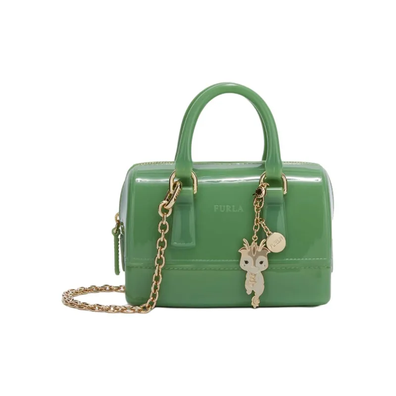 Furla Candy PVC Shoulder Bag, Crossbody Bag, Handbag Mini Women's Green-0