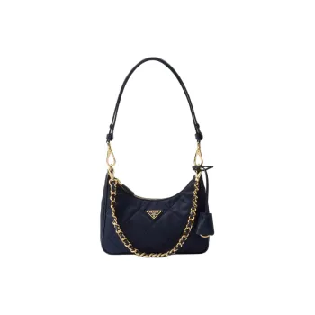 PRADA Re Edition Fabric Handbag Shoulder Bag Mini Women's Marine Blue
