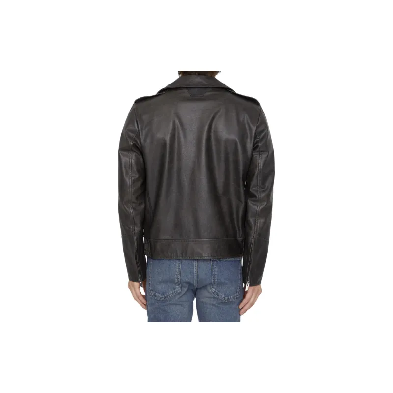 SALVATORE SANTORO Leather Jacket Men's Black-2
