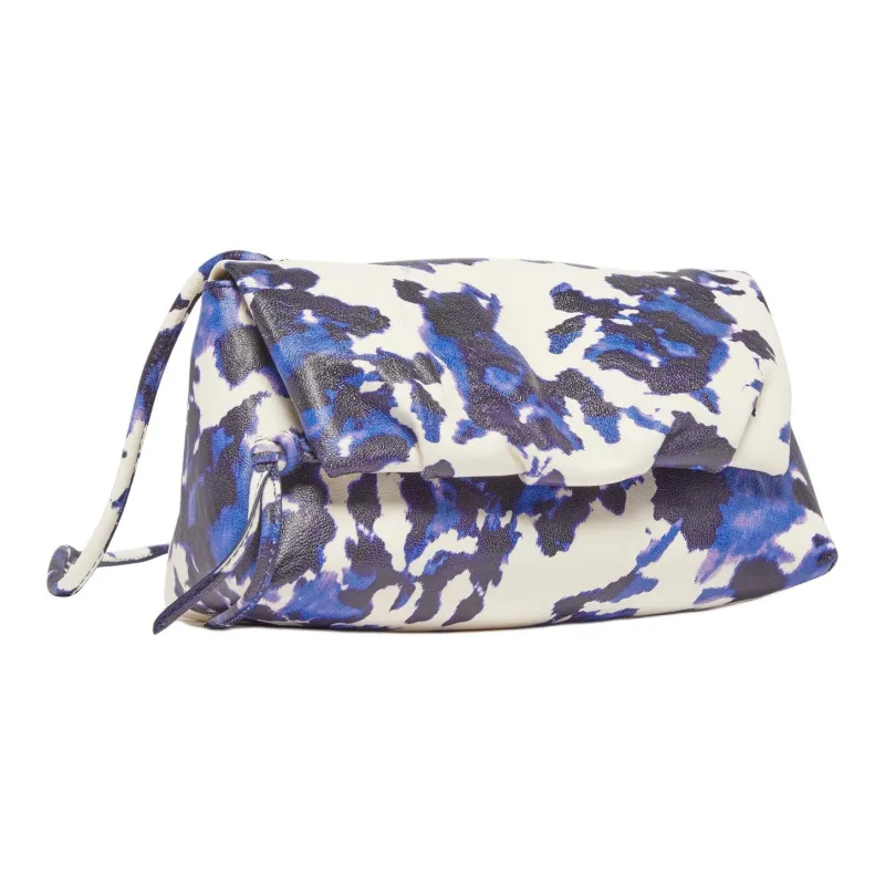 DRIES VAN NOTEN Leather Crossbody Bag Shoulder Bag Women's Dark Blue & White-1