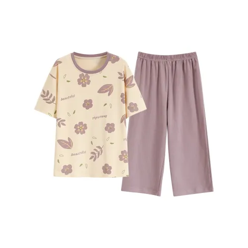 The Story Of The Flower Season Pajama Set Women's Apricot