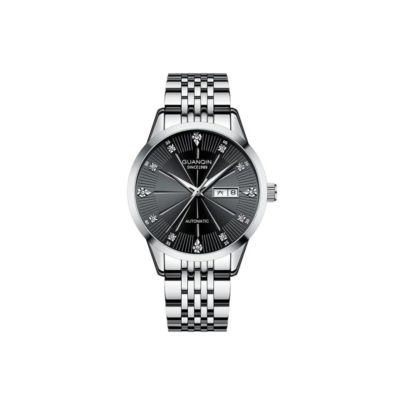 GUANQIN GJ16272 Automatic Mechanical Movement Stainless Steel Watchband Watch Men's Watches Black Dial-0