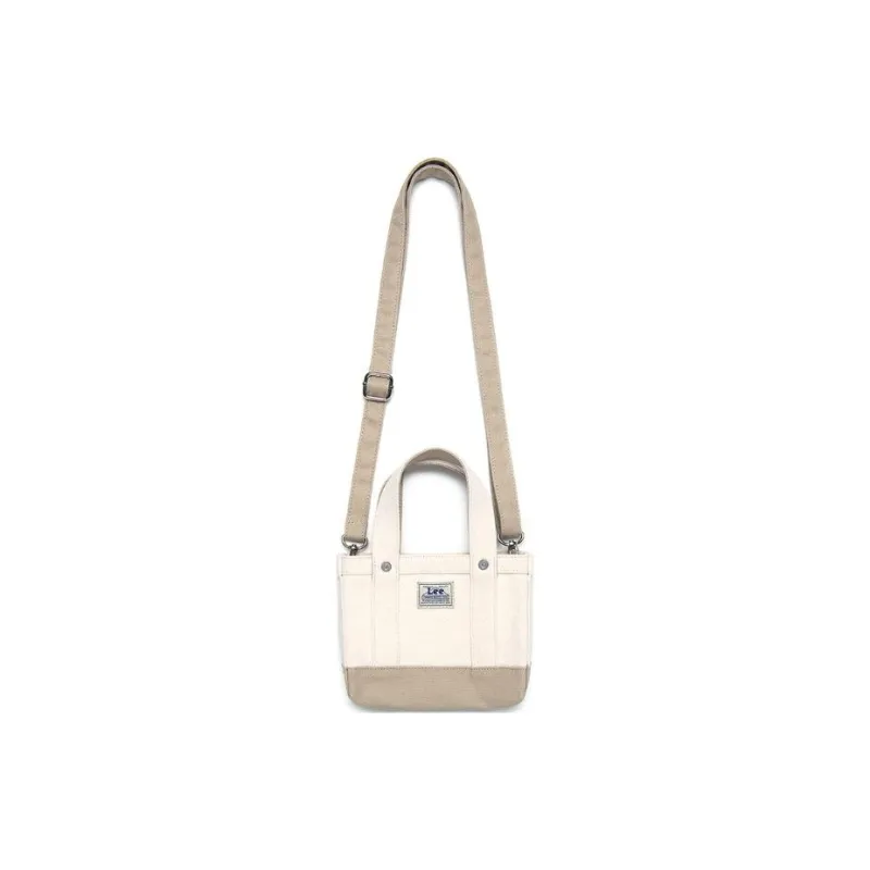 Lee Cotton Crossbody One Shoulder Handbag Mini Unisex Beige-0