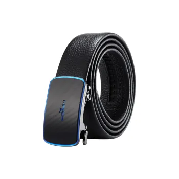 SEVEN Automatic Buckle, Non Fraying Pleats Cow Leather Belts Men's 3.0cm