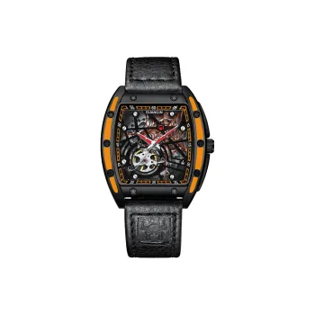 GUANQIN GUANQIN GJ16203 Mechanical Movement Rubber Strap Watch Men's Watches Cut Out Dial