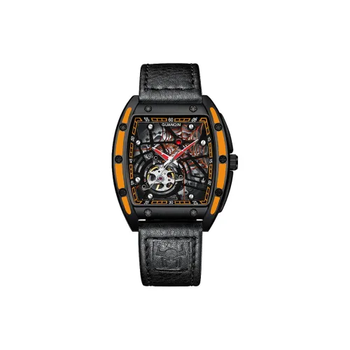 GUANQIN GUANQIN GJ16203 Mechanical Movement Rubber Strap Watch Men's Watches Cut Out Dial