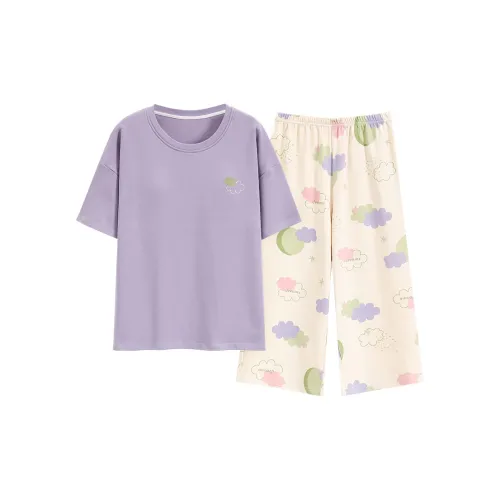 Mulong Family Pajama Set Women's Purple Apricot