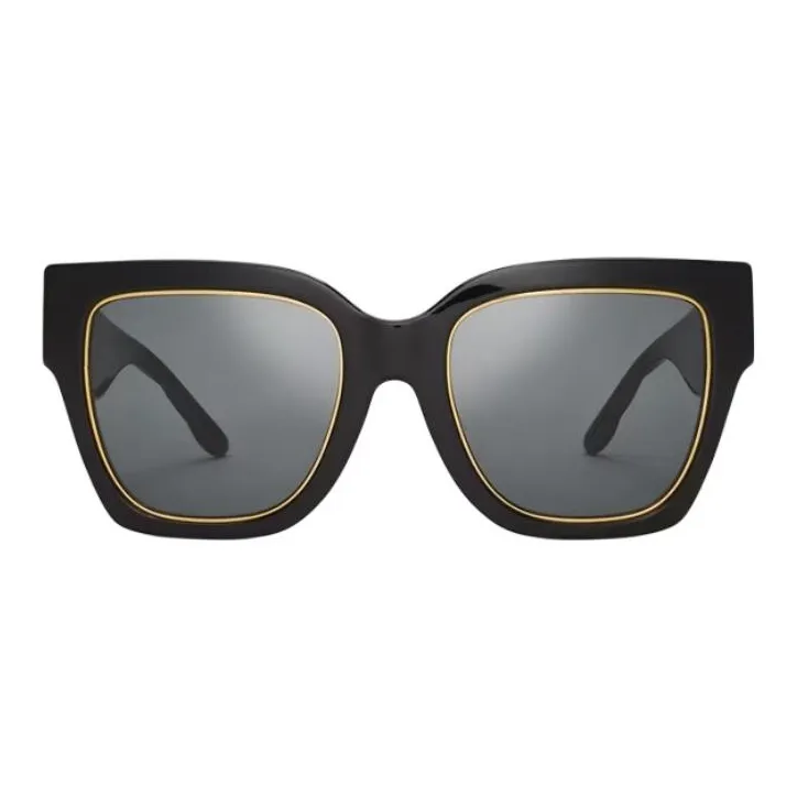 TORY BURCH Acetate Square Sunglasses Women's Black-0