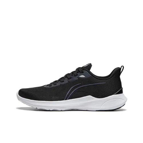 LiNing Qingyi Cushioning Wear-Resistant Low-Top Running Shoes Women's Black White