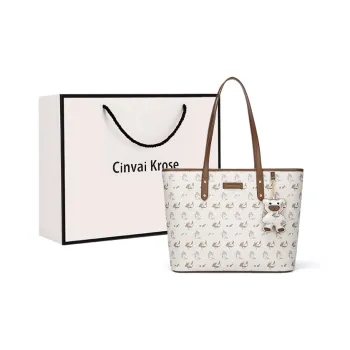 Simvay Clos PVC Synthetic Leather Tote Bag Shopping Bag Shoulder Bags Regular Women's Italian Milk Coffee