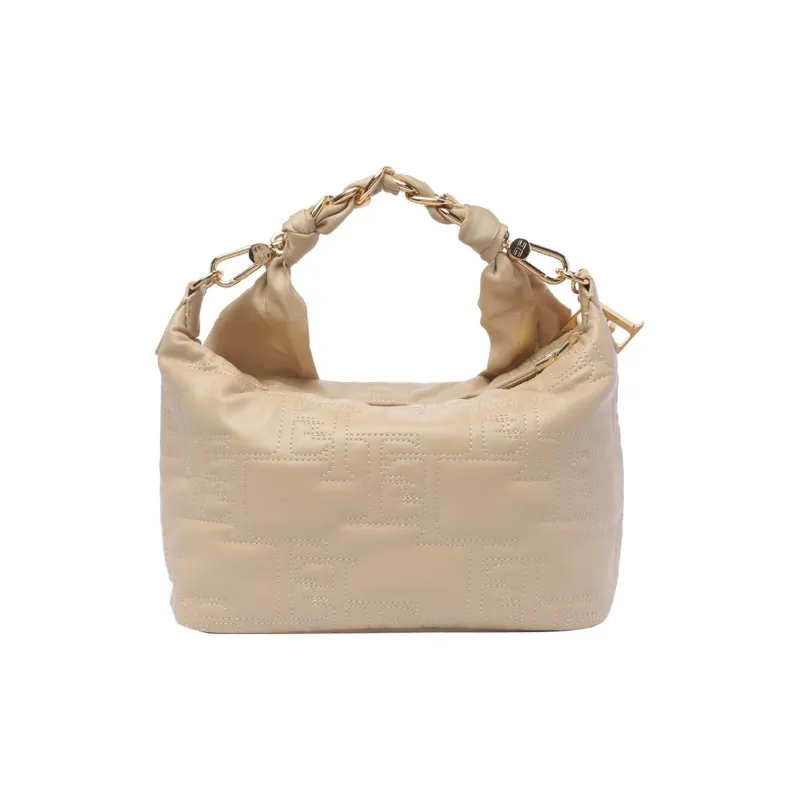 Elisabetta Franchi Logo Embroidered Scarf Chain Link Tote Bag-2