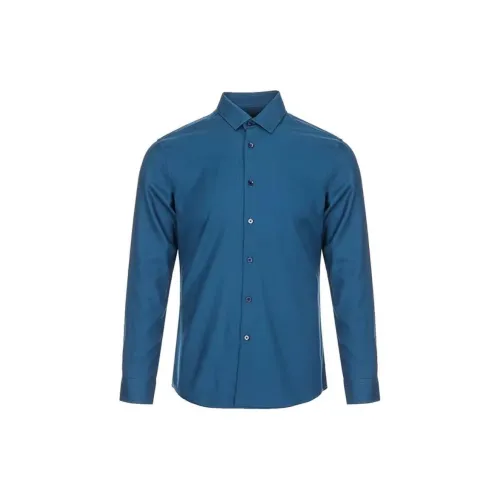 BRAUN BUFFEL Shirts Men Royal Blue