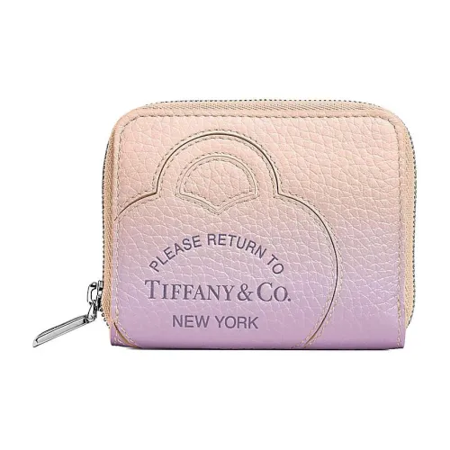 TIFFANY & CO. Return To Tiffany Collection Taurillon Leather Wallet Small Size Women's Purple & Pink
