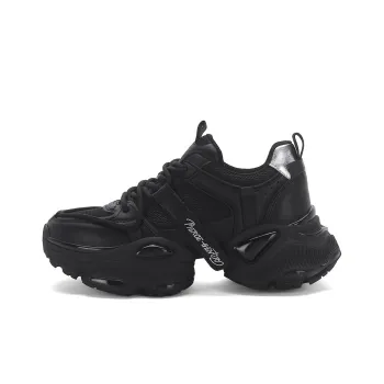 PIERCE GENTRY Chunky Sneakers Women's Low Top Black/Pink/Beige