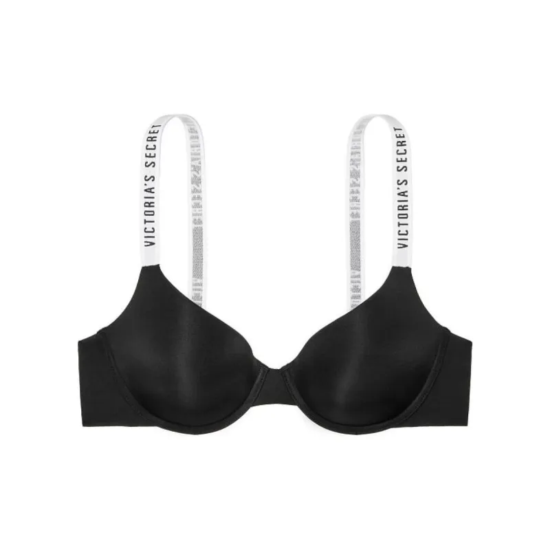 Victoria's Secret Bra Women's Black White Shoulder Strap-0