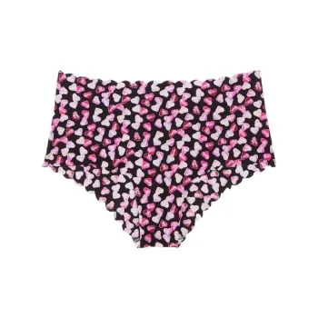 VICTORIA'S SECRET Underpants Women's 1 Pack Black Heart Letter Print