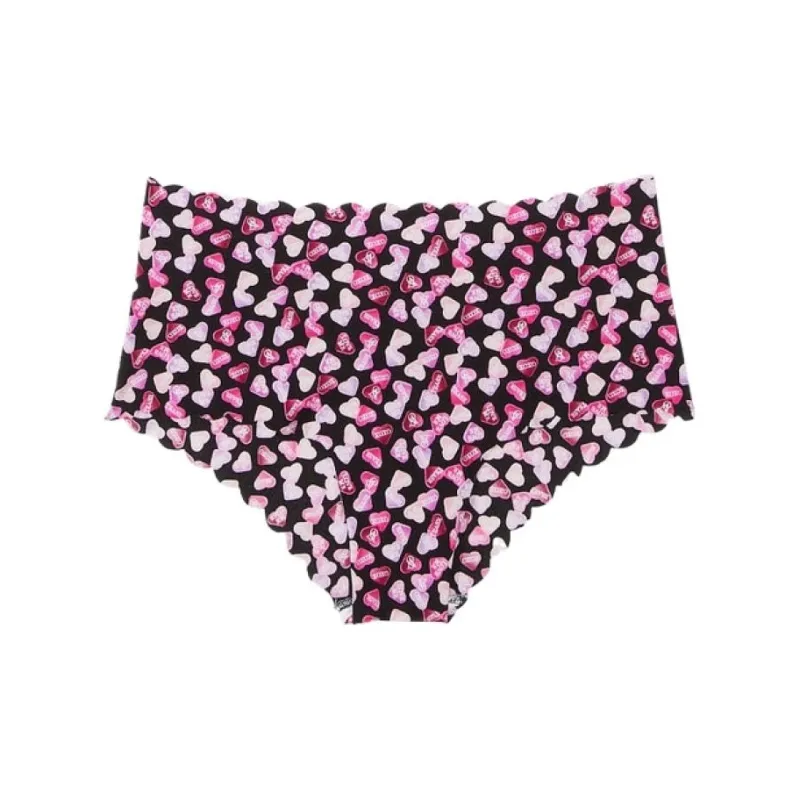 VICTORIA'S SECRET Underpants Women's 1 Pack Black Heart Letter Print-0