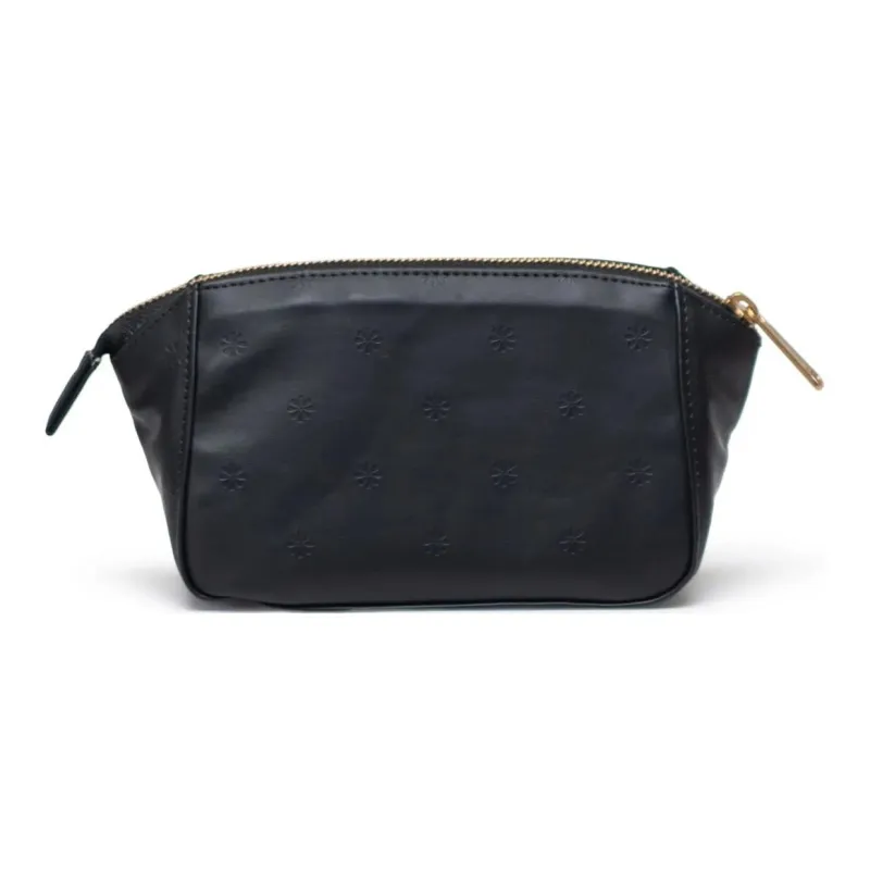 Herschel Litchi Grain Vegan Leather Makeup Bag Small Size Unisex Black-2